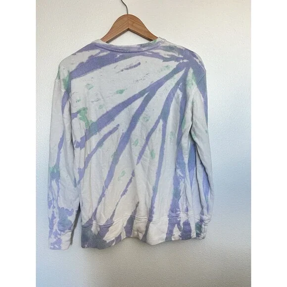 Jungmaven Sweatshirt Mens XS Purple Green White Tie-Dyed Hemp Organic Cotton - Picture 5 of 8